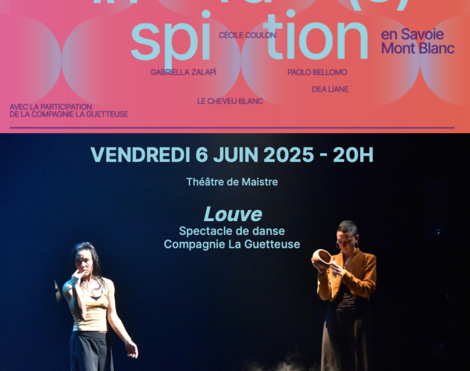 affiche des 25es Rencontres littéraires en Savoie Mont Blanc et du spectacle Louve